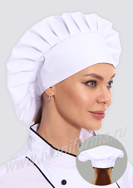Колпак повара на резинке женский арт. ГУ-12-44-ТС